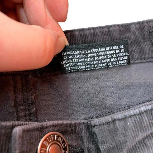 Buffalo David Bitton Womens Gray Corduroy Pants Mid Rise Slim Leg Size 10x32 - Picture 5 of 10
